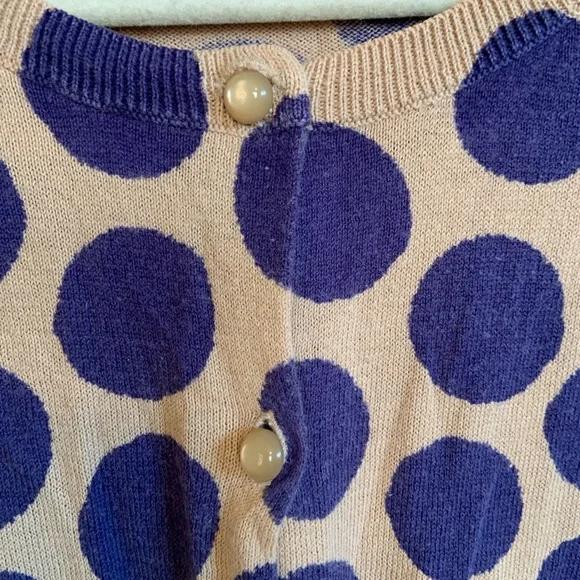 LOFT Preppy Polka Dot 3/4 Sleeve Purple Button Up Cardigan Women’s Size Small - Picture 5 of 6